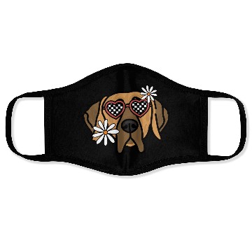 Discover Great Dane Brown Retro Dog Face Masks