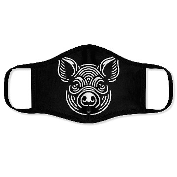 Discover Pig face pigs vector farm animal path19 Face Masks