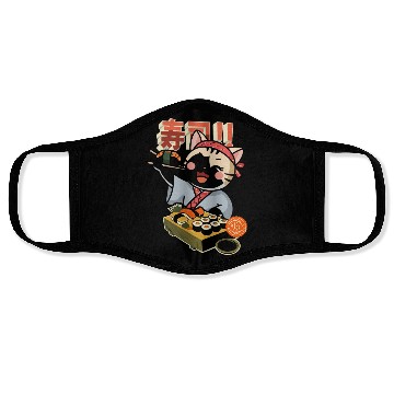 Discover Sushi Chef Cat Adorable Culinary Cat Design Face Masks