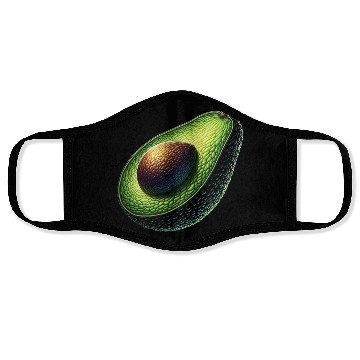 Discover Avocado food art vegan design 6 Face Masks