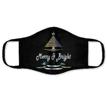 Discover ' Christmas and merry bright 'typography design Face Masks