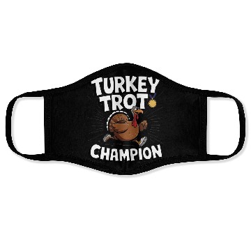 Discover Funny Turkey Trot Running Thanksgiving Champion Face Masks