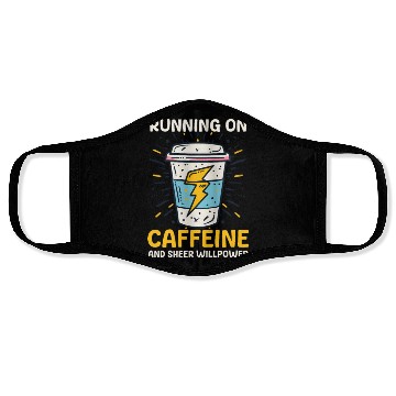 Discover Depression Awareness Running On Caffeine Willpower Face Masks
