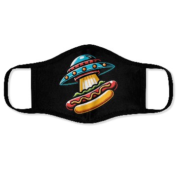 Discover UFO HotDog Abduction Face Masks