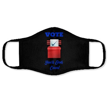 Discover Vote, yours does count /Politics Face Masks