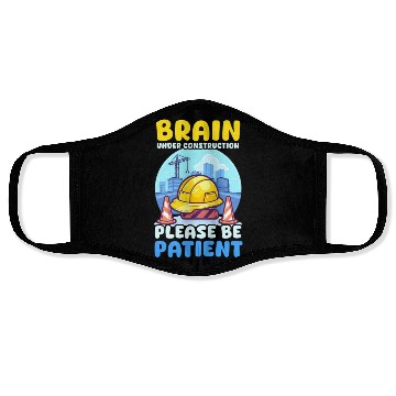 Discover Depression Awareness Brain Under Construction Face Masks