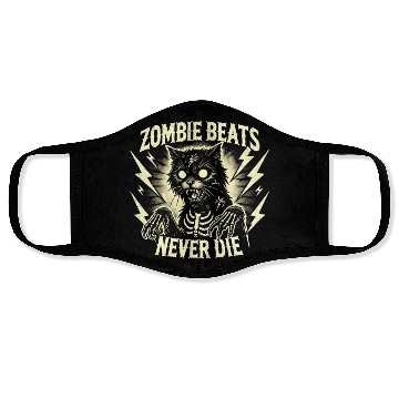 Discover Zombie Cat Halloween Skeleton Skull Horror Fun Art Face Masks