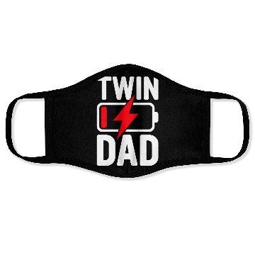 Discover Twin Dad Low Battery Funny Twin Daddy Face Masks