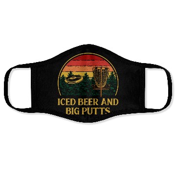 Discover Iced Beer and Big Putts Disc Golf Beer Lover Golfe Face Masks