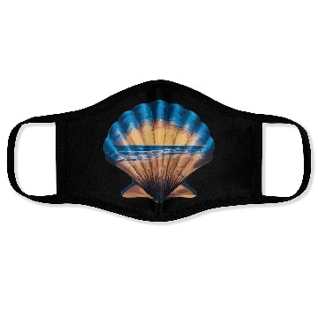Discover Seashell Beach Scene Serene Ocean Landscape Face Masks