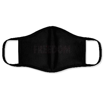 Discover FREEDOM (American Flag block letter) Face Masks