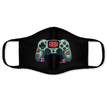 Discover Zombie Brain-Themed Green Controller Face Masks
