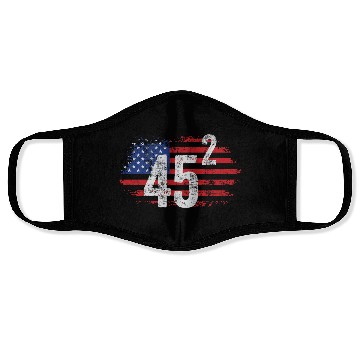 Discover Trump 45 Squared Two Terms Election American Face Masks