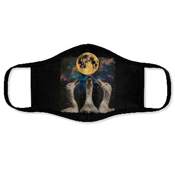 Discover Ducks Farm Animal Farmer Howling Moon Face Masks