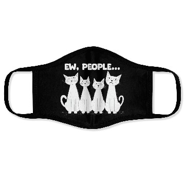 Discover Ew, People (White Cats) Face Masks
