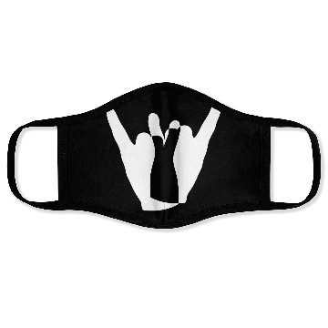 Discover Two heavy metal hard rock horn finger hand gesture Face Masks