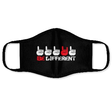 Discover 5 Be Different Heavy Metal Hard Rock Hand Gestures Face Masks