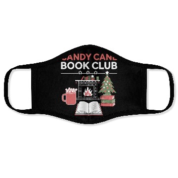Discover Bookish Christmas Candy Cane Book Club Bookish Face Masks