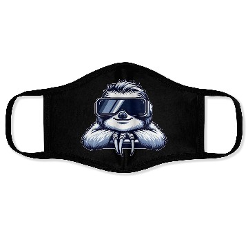 Discover Sloth VR Gamer Gaming Relaxed Chill Face Masks