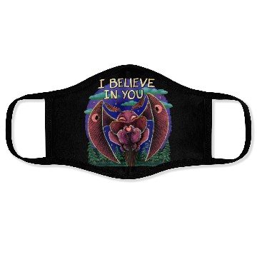 Discover The Mothman Cryptid believe in you cute creature Face Masks