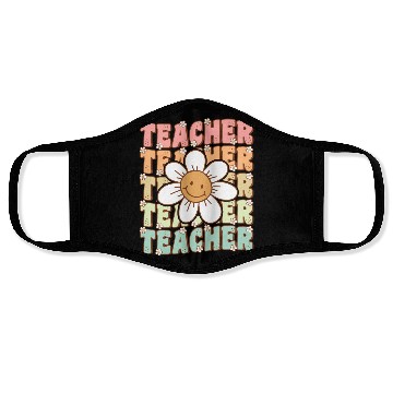 Discover Groovy Teacher Cute Daisy Flower Back to School Face Masks