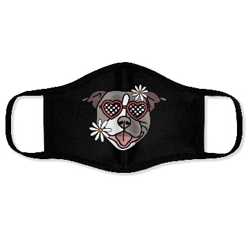 Discover Staffordshire Grey Retro Dog Face Masks