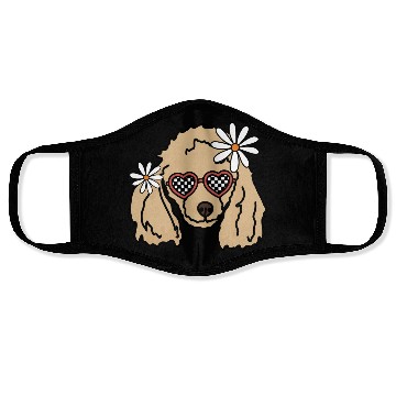 Discover Poodle Brown retro Dog Face Masks