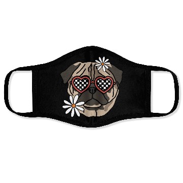 Discover Pug retro Dog Face Masks