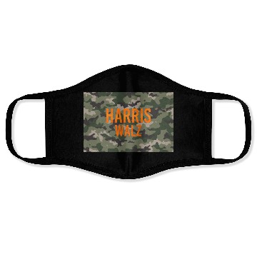 Discover Harris Walz Camo Logo Face Masks