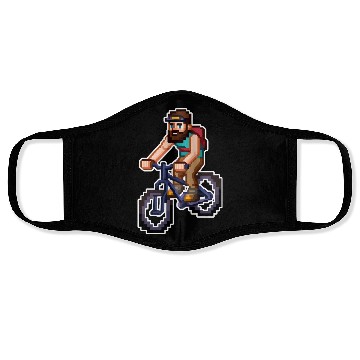 Discover Mountain Bike Pixel Art Face Masks