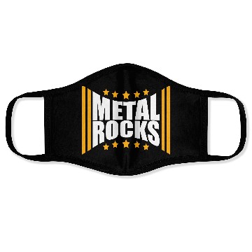 Discover Heavy Metal Rocks Hard Rock Music Text Quote Logo Face Masks