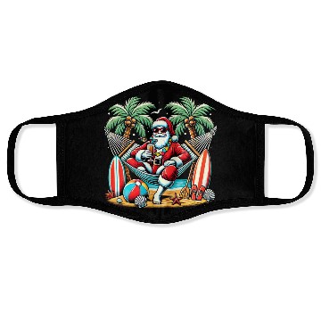 Discover Tropical Santa Relaxing on the Beach Face Masks