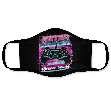 Discover Retro Gamer Forever Young 01 Face Masks