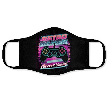 Discover Retro Gamer Forever Young 01 sticker Face Masks