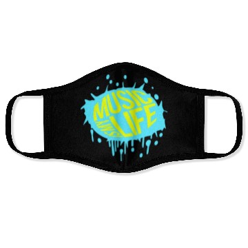 Discover Music is my Life Love Saying Graffiti Spray Drops Face Masks