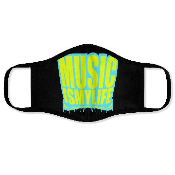 Discover Music is my Life Love Saying Graffiti Spray Drops Face Masks