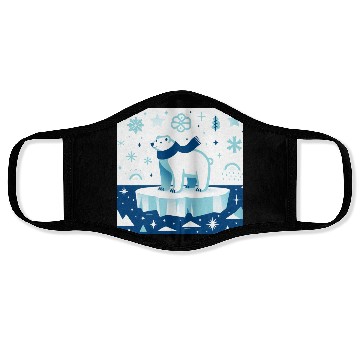 Discover Polar Bear in Winter Wonderland Face Masks