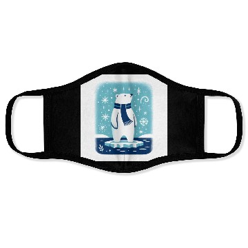 Discover Polar Bear on Ice Floe Face Masks