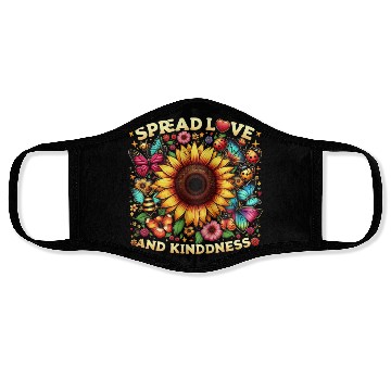 Discover Spread Love & Kindness Sunflower Design Face Masks