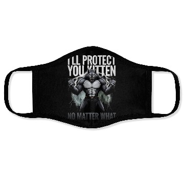 Discover I'll Protect You Kitten Alpha Wolf Face Masks