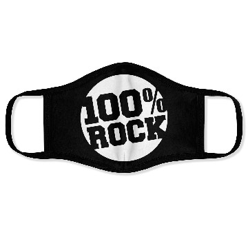Discover 100 % Percent Rock Heavy Metal Music Text Logo Face Masks