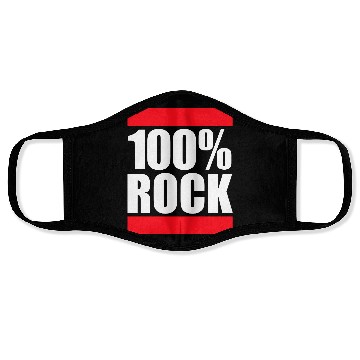 Discover 100 % Percent Rock Heavy Metal Music Text Logo Face Masks