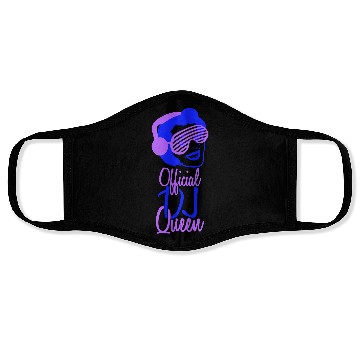 Discover Official DJ Queen Party Retro Vintage Head Face Face Masks