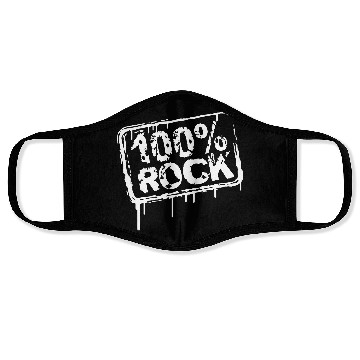 Discover 100 % Percent Rock Music Graffiti Drops Text Stamp Face Masks
