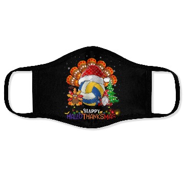 Discover Volleyball Turkey Gnome Happy Hallothanksmas Face Masks