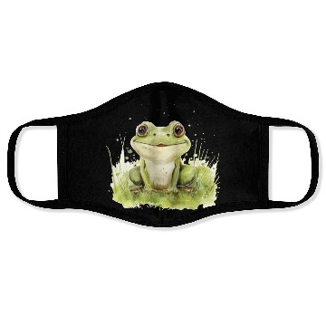 Discover Cute Baby Frog Watercolor Face Masks