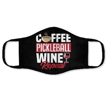 Discover Coffee Pickleball Wine Repeat Face Masks