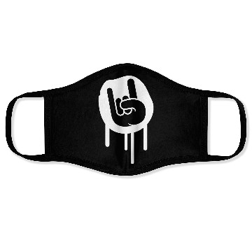 Discover Heavy metal graffiti drop horn finger hand gesture Face Masks