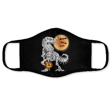 Discover Halloween Dinosaur Skeleton T rex Pumpkin Moon Face Masks