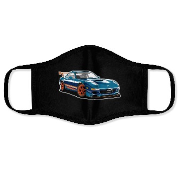 Discover blue car racing Face Masks